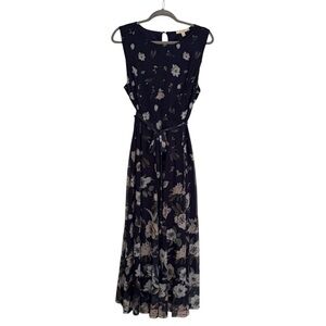 Haani Navy Floral Maxi Dress - Size Petite L - FREE SHIPPING